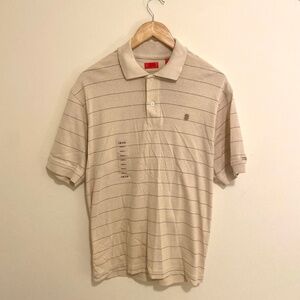 IZOD Mens Polo Shirt Small Cotton Cream Embroidered Logo Short Sleeve Casual NWT
